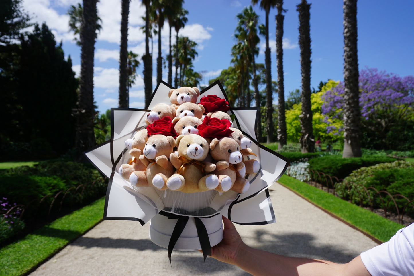 White Teddy Bouquet