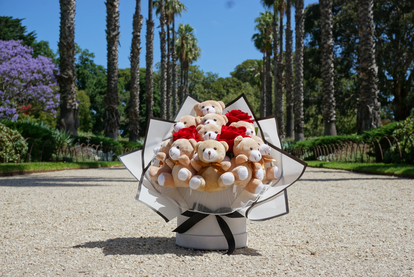 White Teddy Bouquet